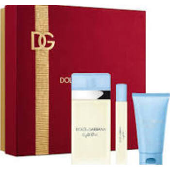 Dolce & Gabbana Light Blue gift set: 100 ml eau de toilette, 50 ml Light Blue body cream, and 10 ml Light Blue eau de toilette miniature - 100 ml