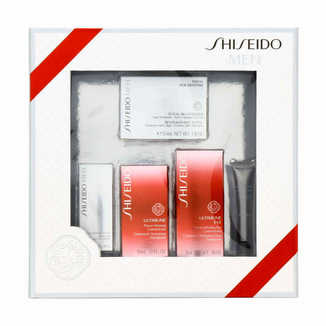 סט מארז מתנה Shiseido: קצף ניקוי 7 מ"ל + קרם פנים אנטי אייג&