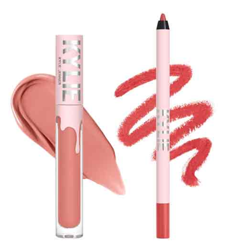 Kylie cosmetics Σετ ματ υγρού κραγιόν + μολυβιού χειλιών Απόχρωση: 700 Bare