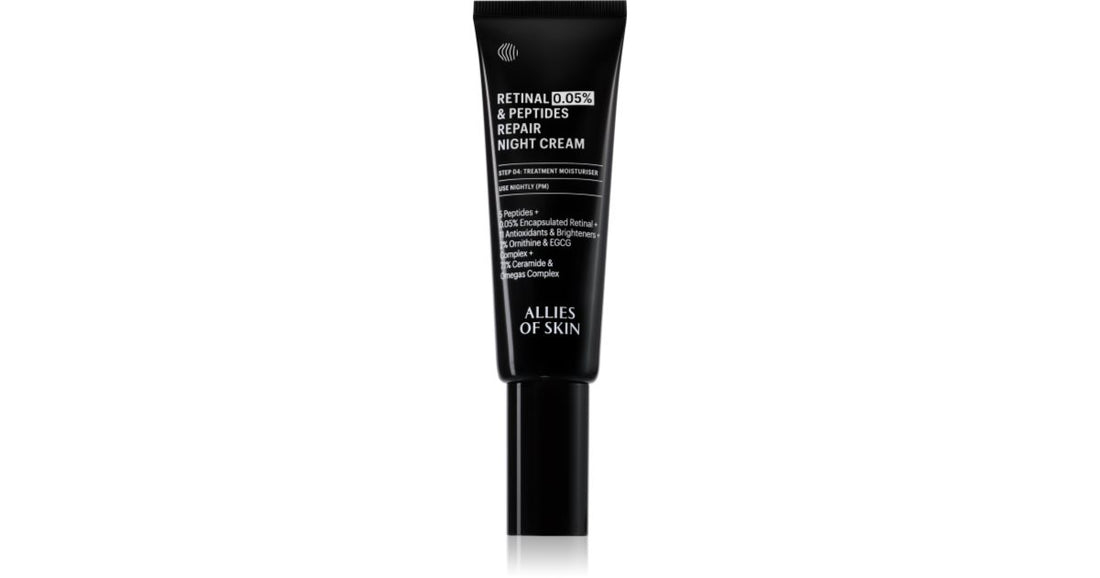 Allies of Skin 0,05% Retinal & Peptides vitaliserande nattkräm 48 ml