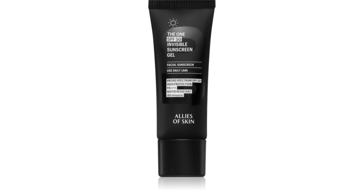 Allies of Skin Deluxe The One SPF 50 Invisible High UV Protection Face Tanning Cream Gel SPF 50 20 ml