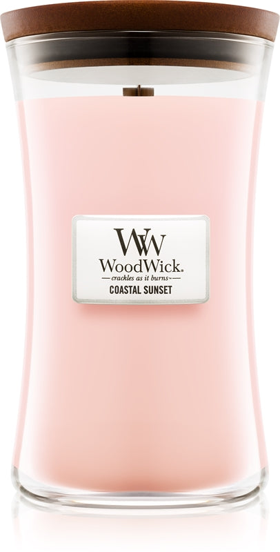 Woodwick Vela perfumada Coastal Sunset con mecha de madera, 20 oz