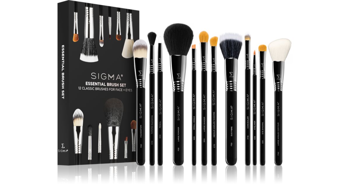 Sigma Beauty Conjunto essencial de pincéis para rosto e olhos 12 unid.