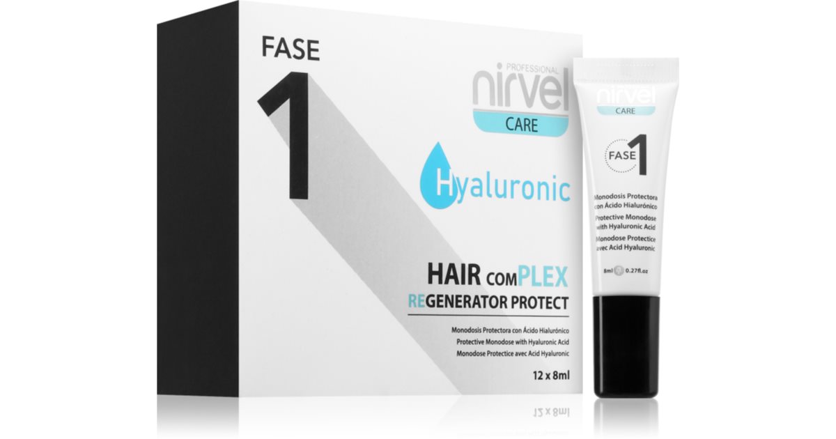 Nirvel Traitement protecteur phase 1 pour cheveux abîmés 12× 8 ml
