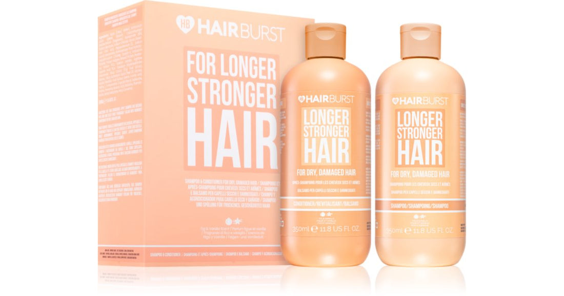 Hairburst Longer Stronger Set confezione regalo per capelli rovinati e secchi 2× 350 ml