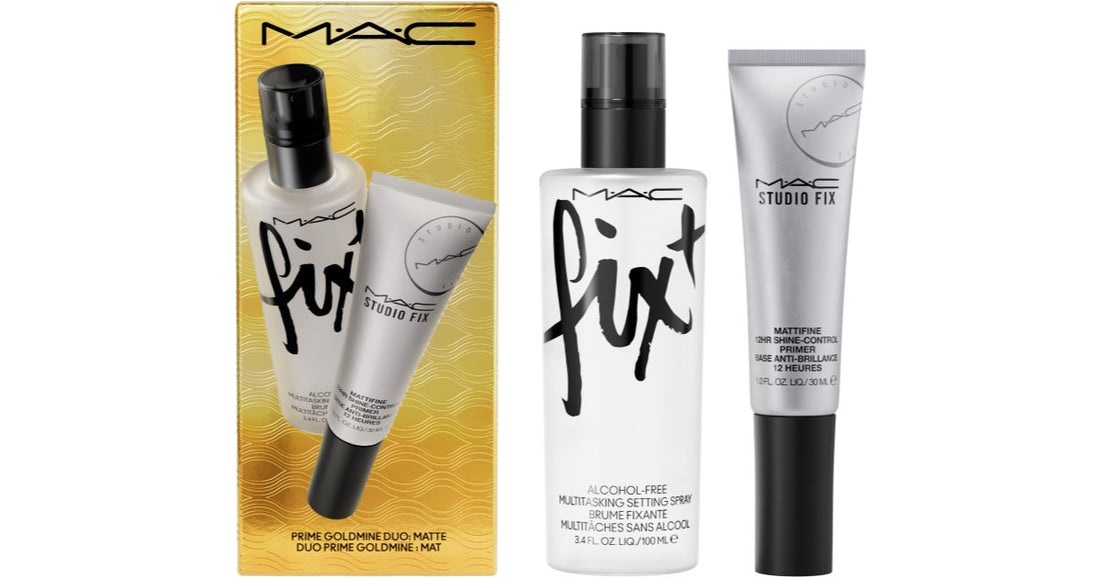 MAC Cosmetics Ματ κουτί δώρου Holiday Prime Goldmine Duo (για τέλεια επιδερμίδα)