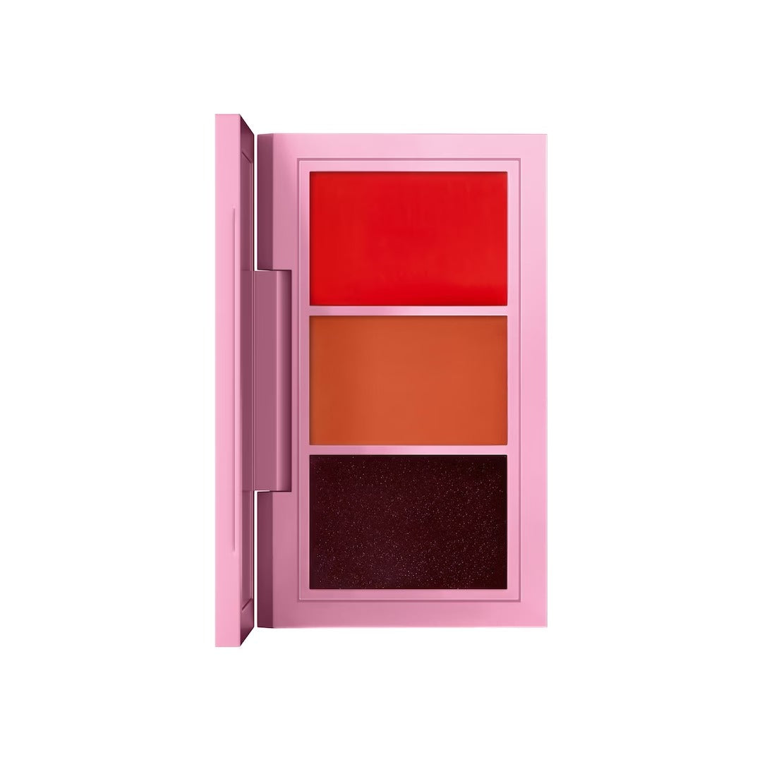 MAC by Harris With Love Roman Revelation Lip Palette: Bright Orange (Matte) + No Place Like LA: Warm Nude (Amplified) + London Grind: Deep Purple (Amplified) 3 g