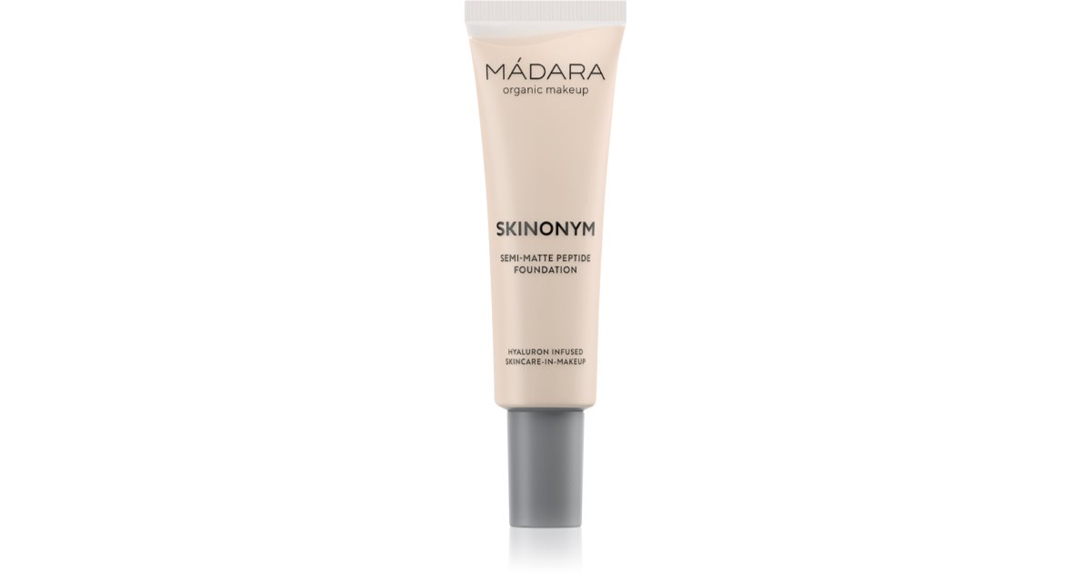 Mádara Skinonym Peptide base de maquillaje semimate de larga duración con péptidos color True Beige 35 30 ml