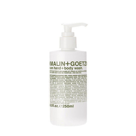 Malin + Goetz Rum shower gel and hand cleanser