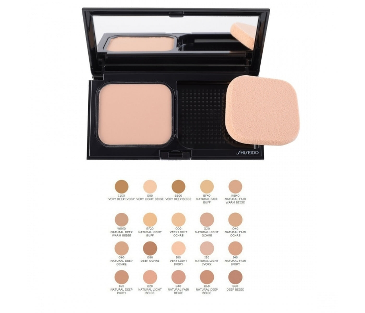 Shiseido, Sheer Matifying Compact, Oil-Free, Long-Wearing, Compact Foundation, O20, Natural Light Ochre, SPF 10, Refillable, 9.8g