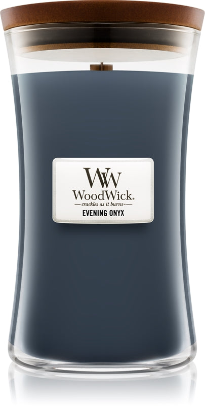 Woodwick Evening Onyx candela profumata con stoppino in legno 609,5 g