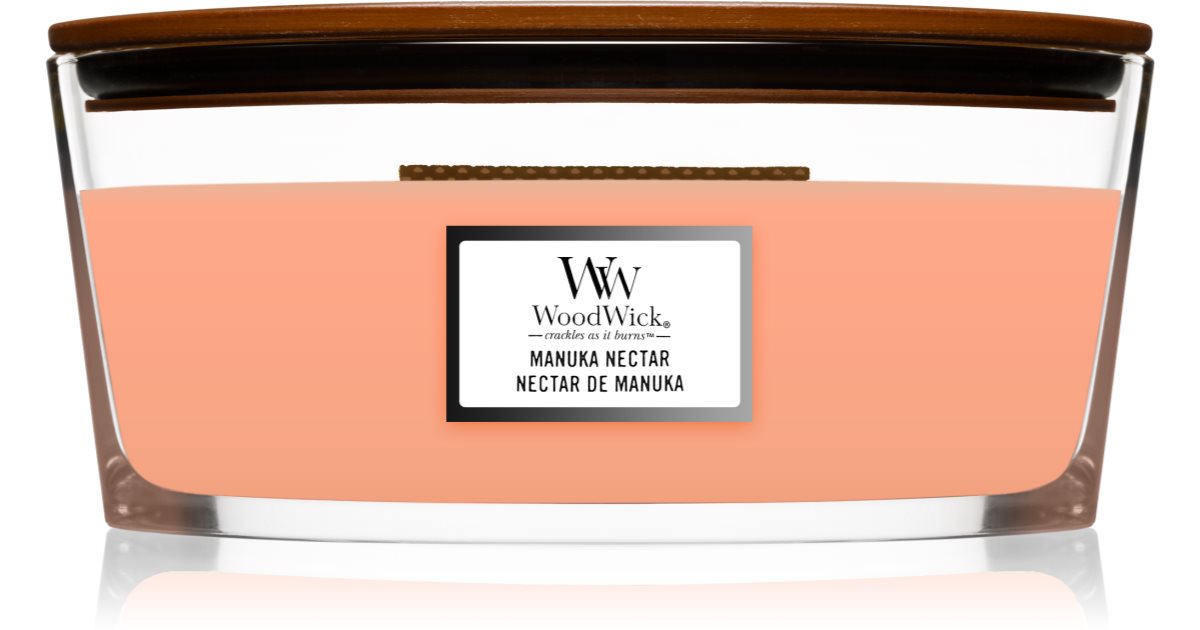 Woodwick Manuka Nectar duftlys med trævæge (Hearthwick) 16 oz