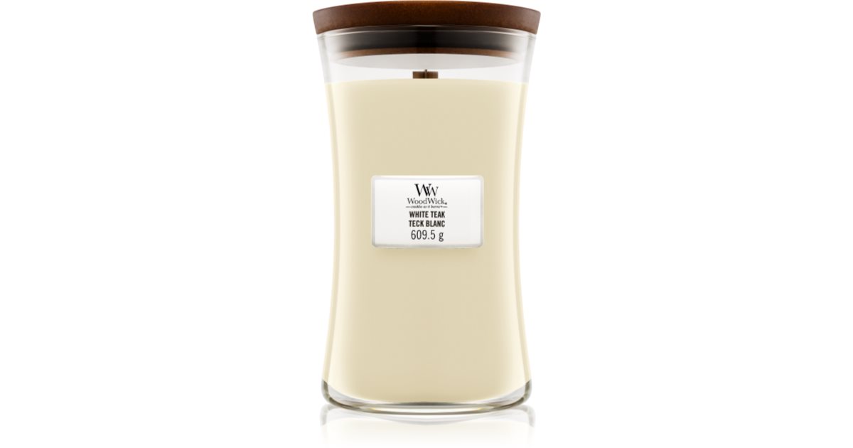 Woodwick Vela perfumada Teca Branca com pavio de madeira 609,5 g