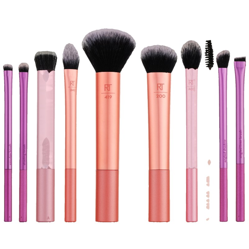 Set di pennelli per trucco con pochette, 10 pezzi Real Techniques Best-Selling Blends Set