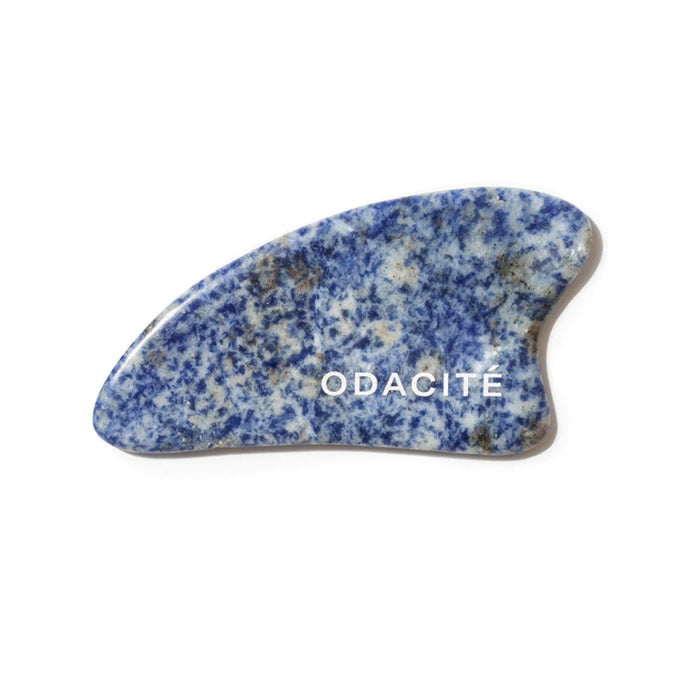 Gua Sha de contorno de cristal de sodalita azul Odacité