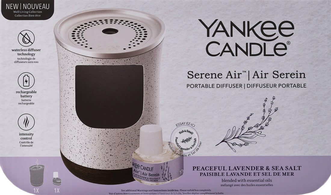 Set "Lavanda e sale marino" Yankee Candle Serene Air (diffuser/1pcs + refill/17ml)