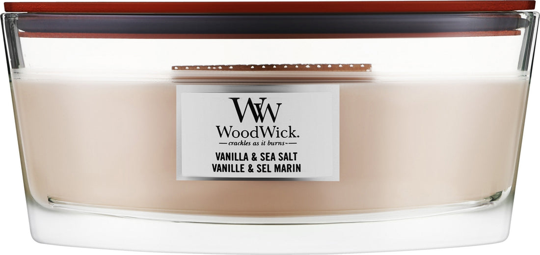 Candela profumata Woodwick Sea Salt &amp; Vanilla Ellipse Scented Candle 453.6 g