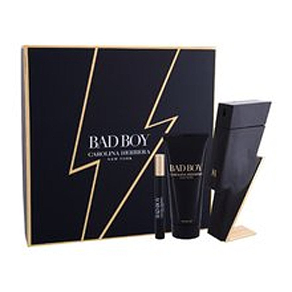 Carolina herrera Dárková sada Bad Boy eau de toilette 100 ml, sprchový gel 100 ml a miniatura 10 ml 