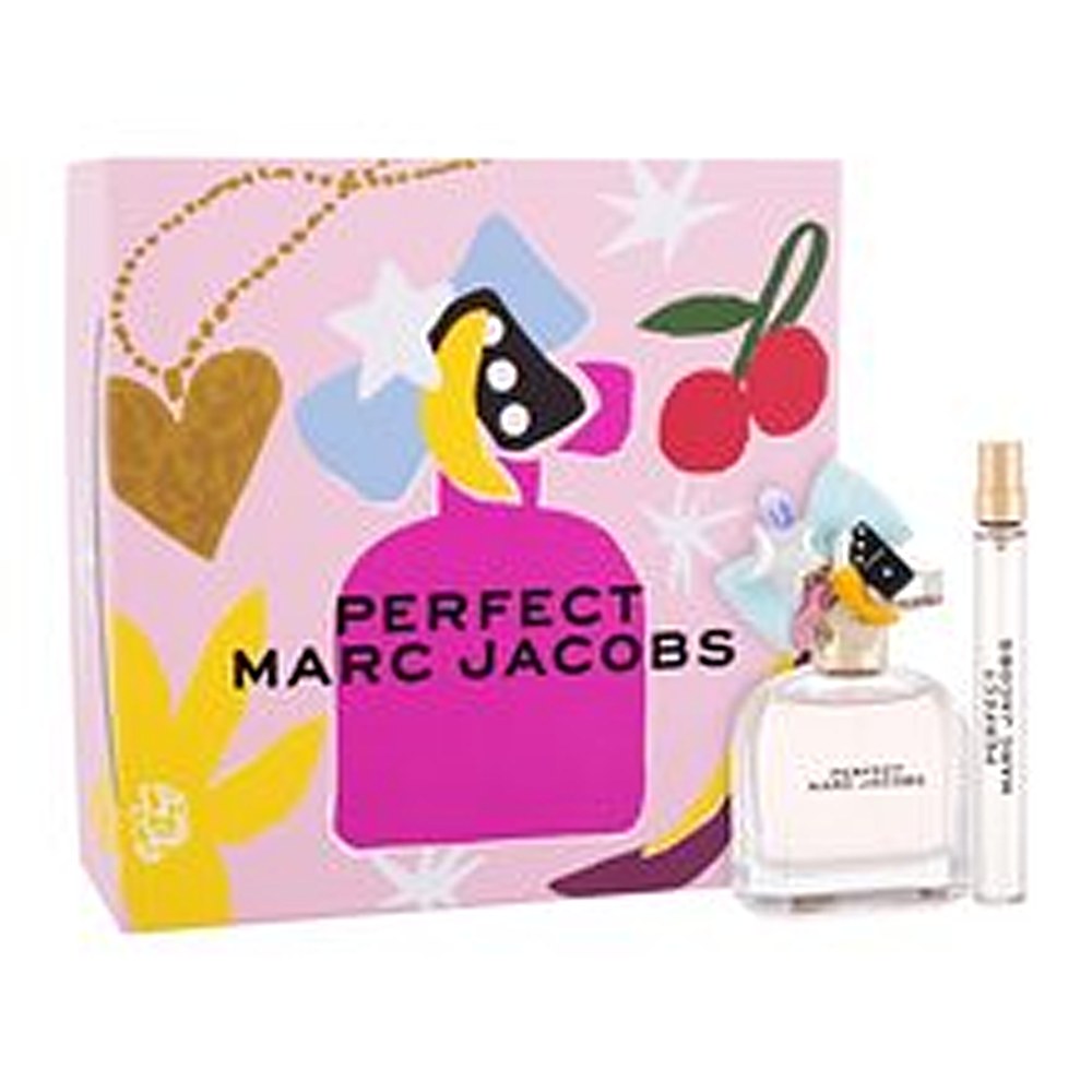 Marc jacobs مجموعة هدايا مثالية أو دو بارفان 50 مل وأو دو بارفان بحجم صغير 10 مل 