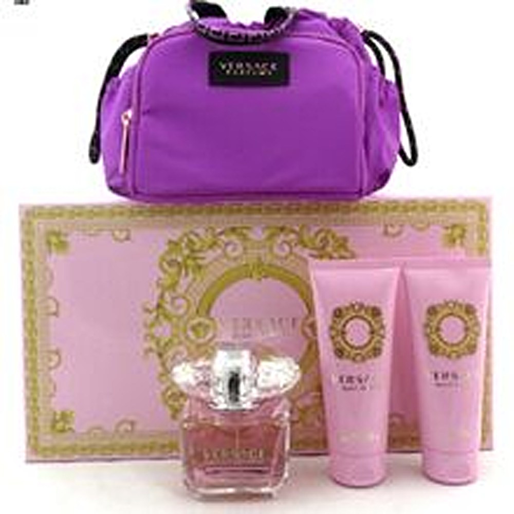 Versace Bright Crystal set caja eau de toilette 90 ml, loción corporal 100 ml, gel de ducha 100 ml y neceser - 90 ml 