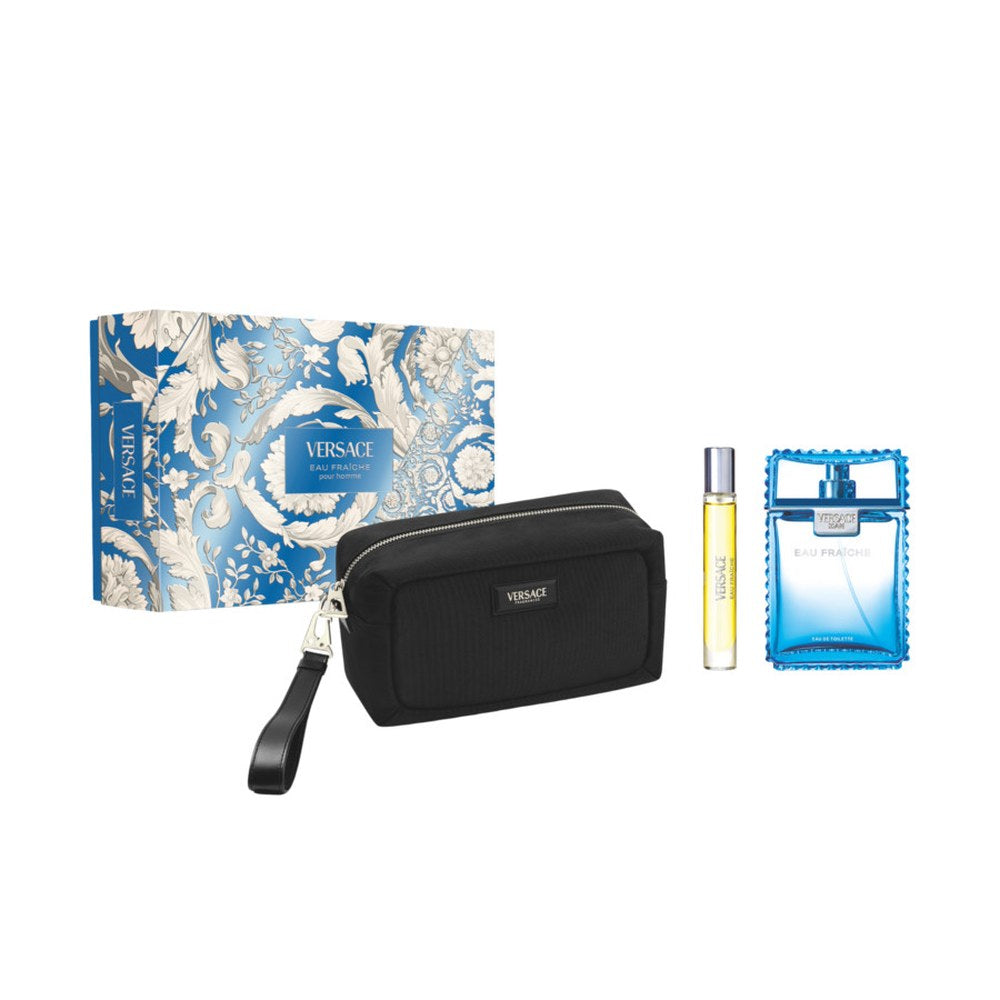 Versace Cofanetto Eau Fraiche Eau De Toilette Spray 100 Ml + Edt 10 Ml + Sort Pung 