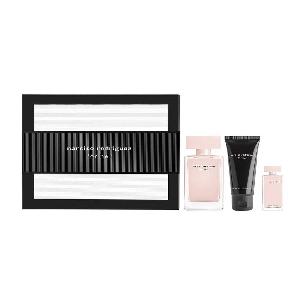 Narciso Rodriguez Narciso Rodriguez for Her Gift Set EDP 50 ml, ボディローション 50 ml と EDP ミニサイズ 7,4 ml 50ml 