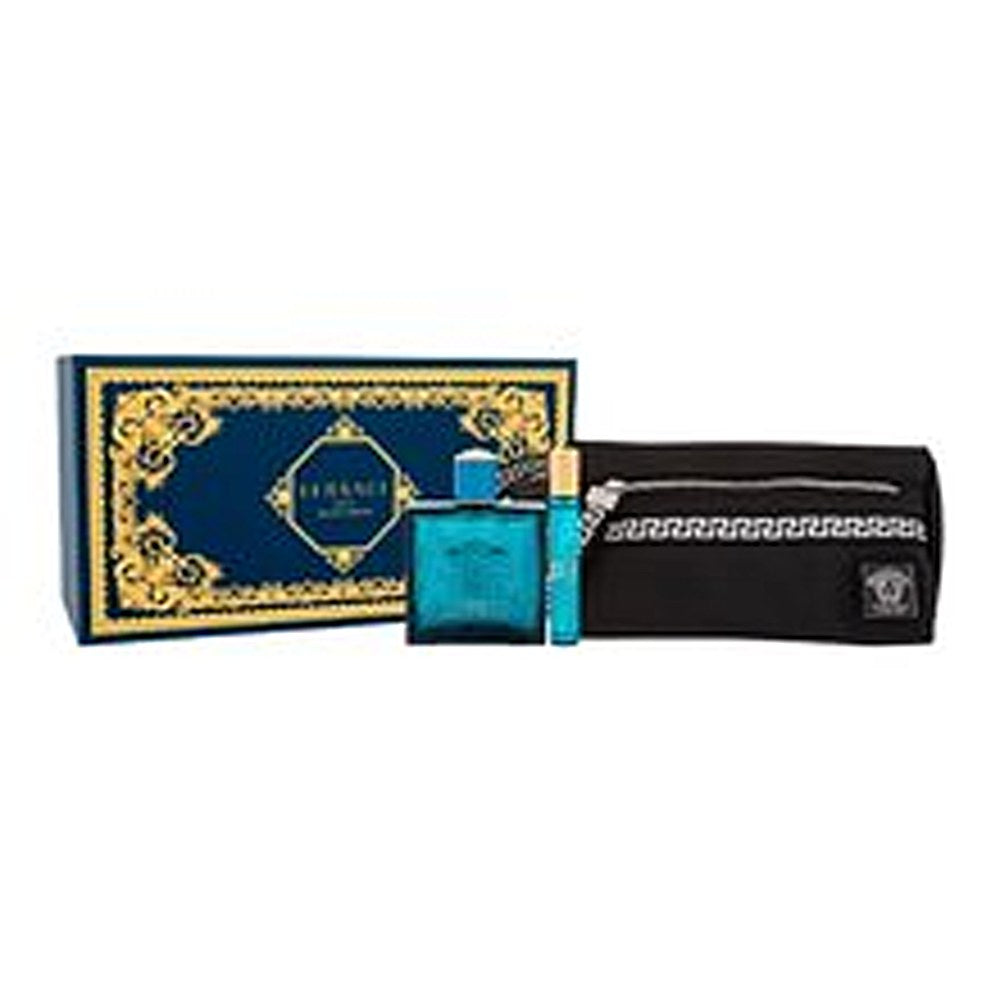 Sada kit Versace Eros Eau de Parfum EDP 100 ml, miniatura EDP 10 ml a kosmetická taštička 100 ml 