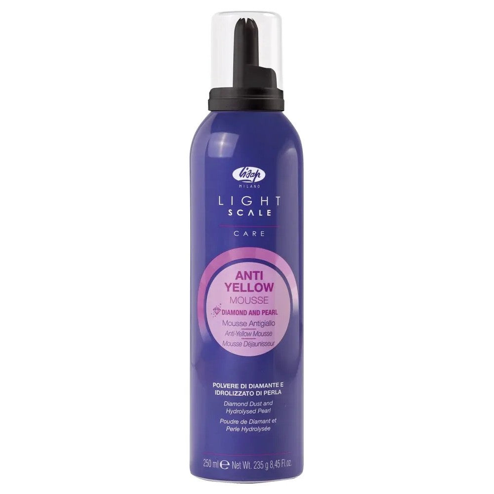 Lisap Light Scale Anti Yellow Mousse anti-jaune pour cheveux blonds et gris 250 ml