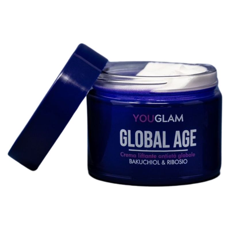 You Glam Global Age - Bakuchiol i ryboza Globalny przeciwzmarszczkowy krem liftingujący 50 ml