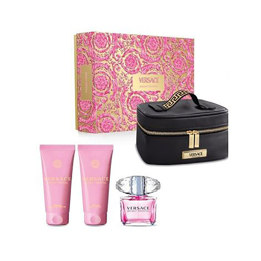 Versace Bright Crystal Edt Geschenkset 90 Ml + Bodylotion 100 Ml + Gel 100 Ml 