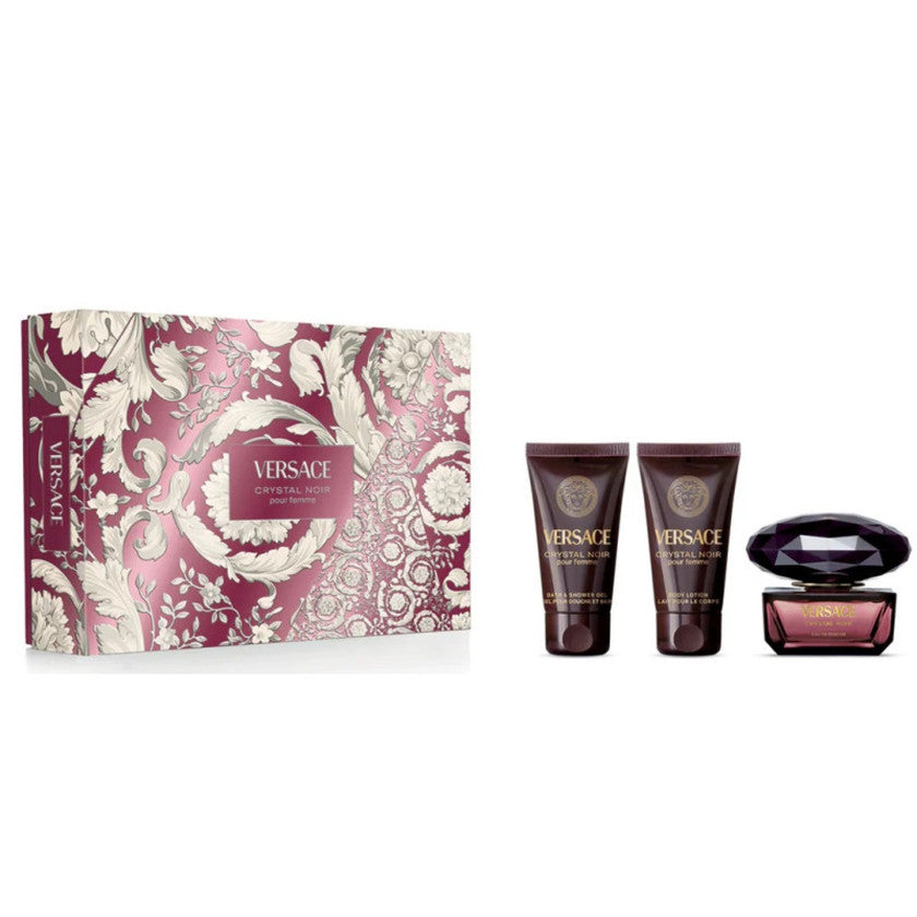 Versace Crystal Noir Eau De Parfum 50ml Cadeauverpakking met Douchegel 50ml en Bodylotion 50ml 