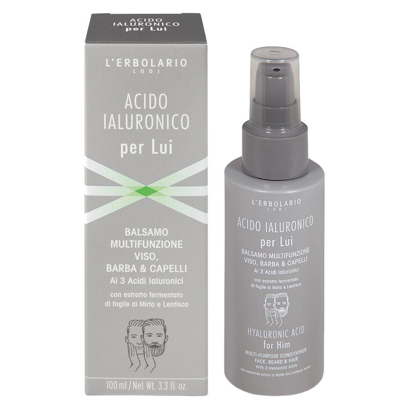 ACIDO IALURONICO PER LUI BALSAMO MULTIFUNZIONE VISO, BARBA &amp; CAPELLI 100 ML