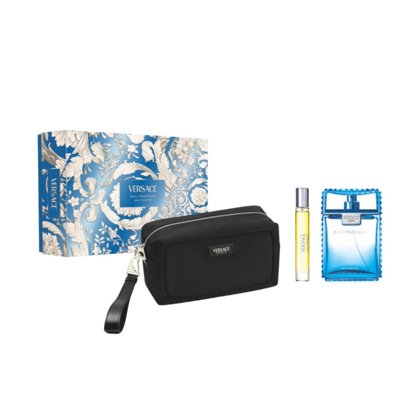 Versace Eau Fraiche Eau De Toilette Spray 100 Ml + Edt 10 Ml + Zwart Tasje Set 