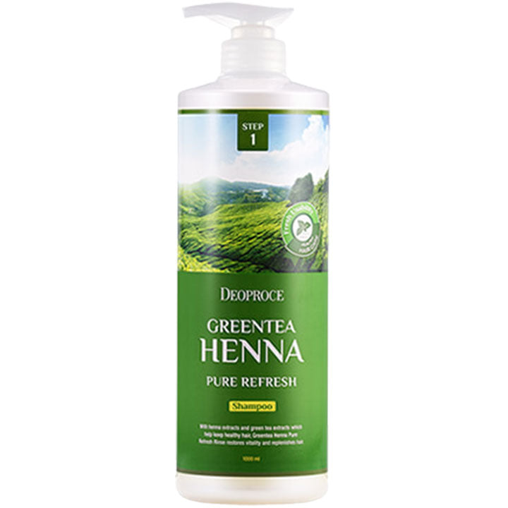 Maschera per capelli al tè verde e henné Deoproce Green Tea Henna Pure Refresh Hair Pack 1000 ml