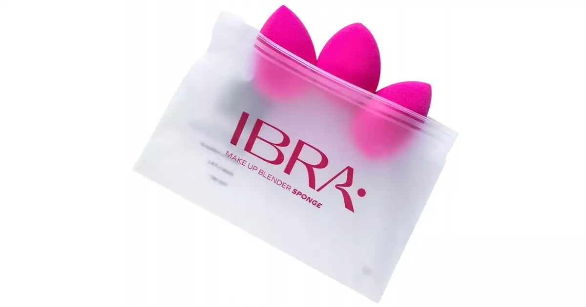 Set spugnette trucco, 3 pezzi, rosa Ibra Make Up Blender Sponge Pink 3 pz.