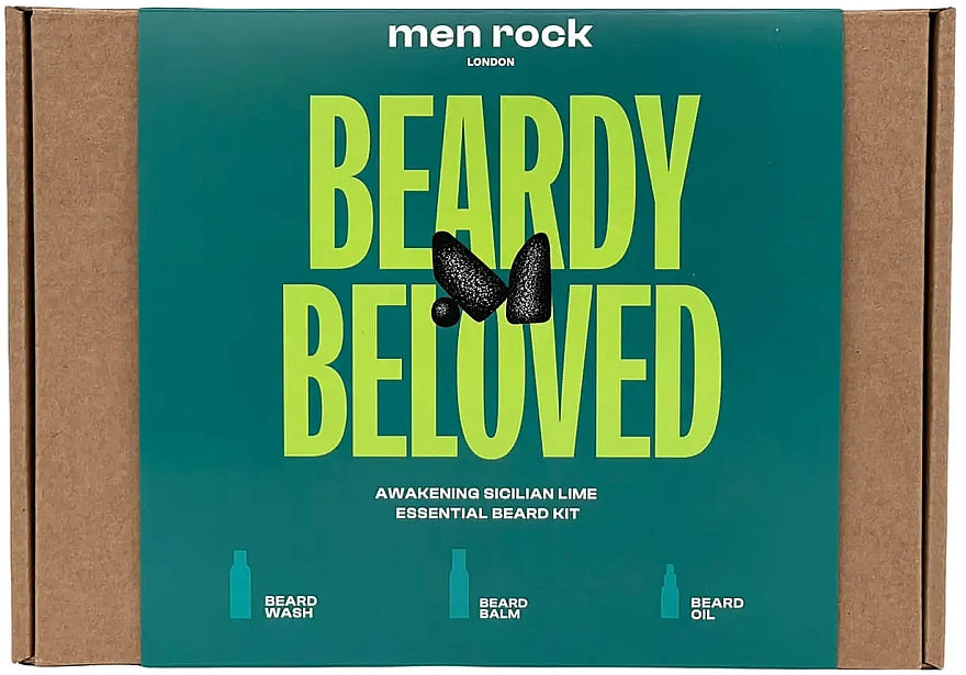 Men Rock Beardy Beloved Kit — cofanetto cura barba (detergente 100ml + balsamo 100ml + olio 30ml)