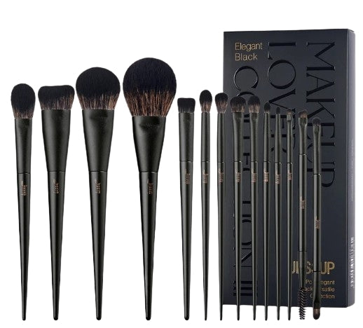 Set di pennelli da trucco, T336, 14 pezzi Jessup Matte Black Versatile Brush Set Collection