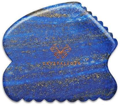 Crystallove Lapis Lazuli Contour Gua Sha — Attrezzo Massaggio