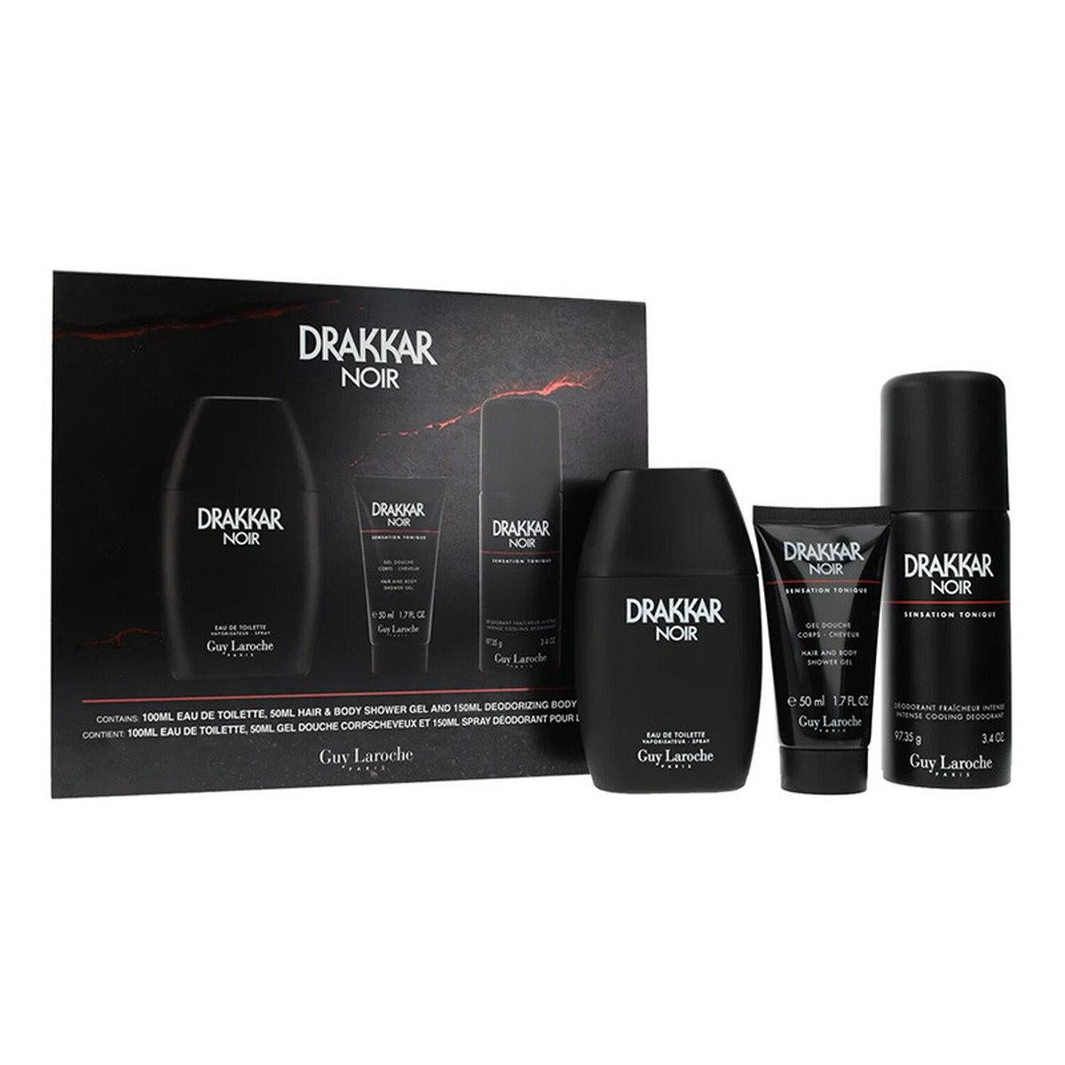 Guy Laroche Drakkar Noir toaletní voda pro muže 100ml deodorant ve spreji 150 H y B 50