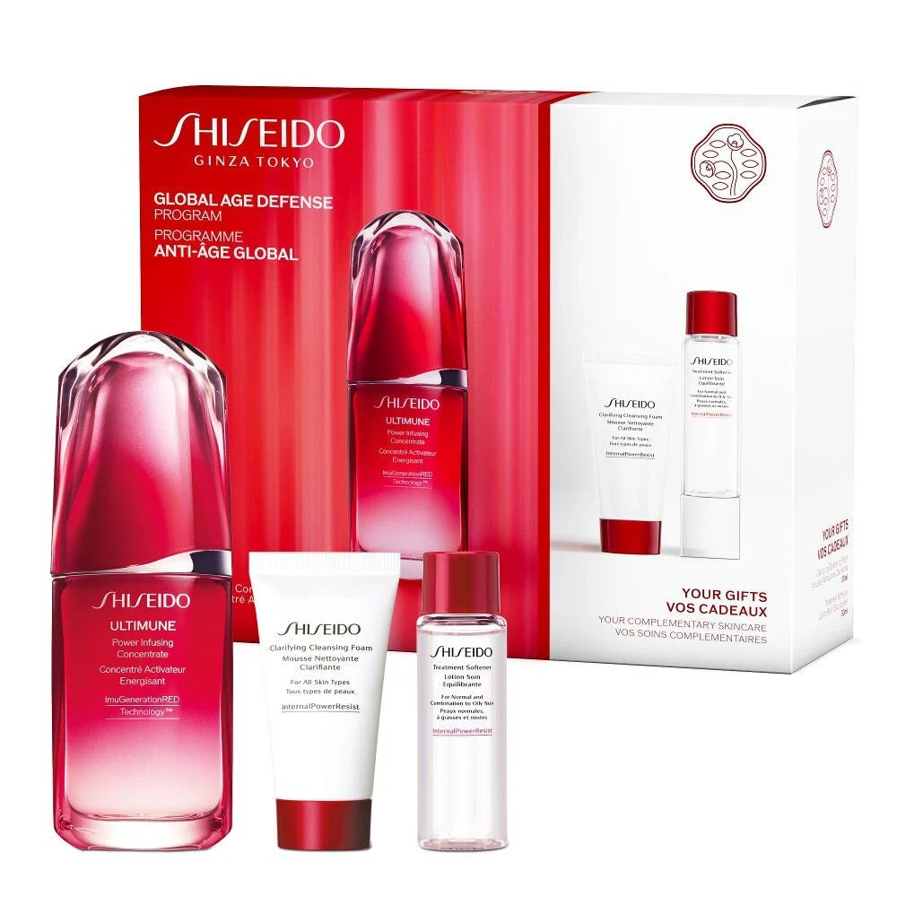 Set Shiseido Ultimune Global Age Defence Set (conc/50ml + foam/30ml + softner/30ml)