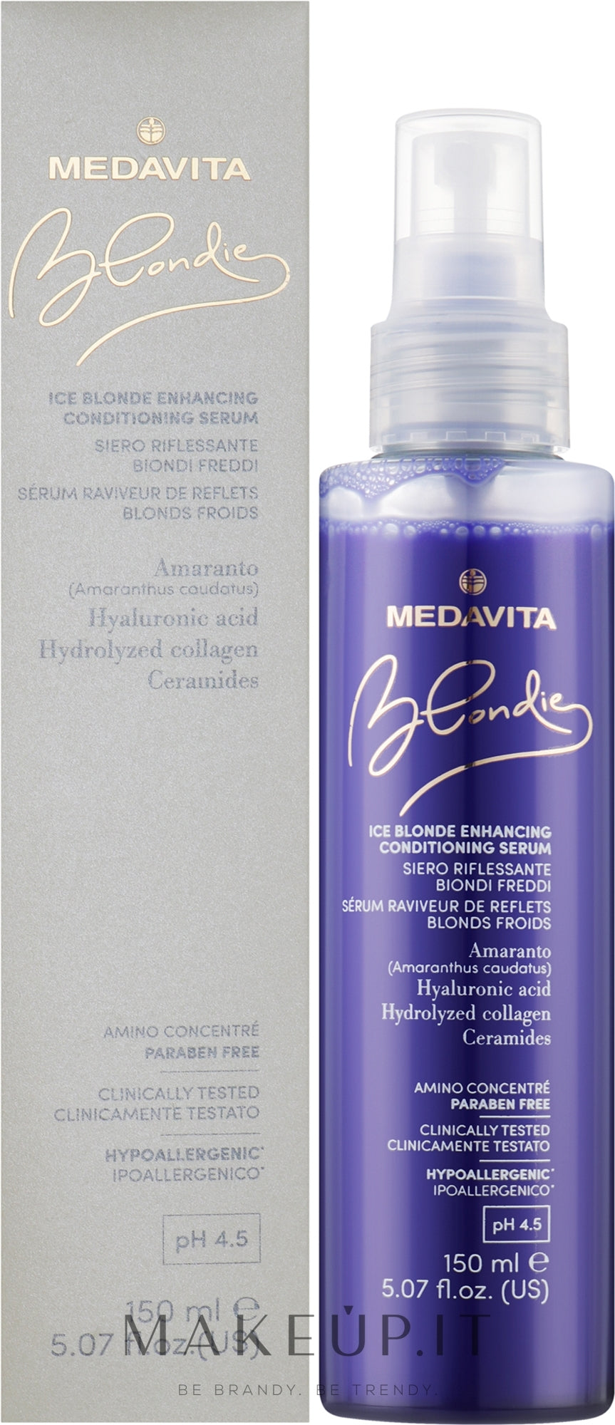 Siero riflessante per biondi freddi Medavita Blondie Ice Blonde Enhancing Conditioning Serum 150 ml