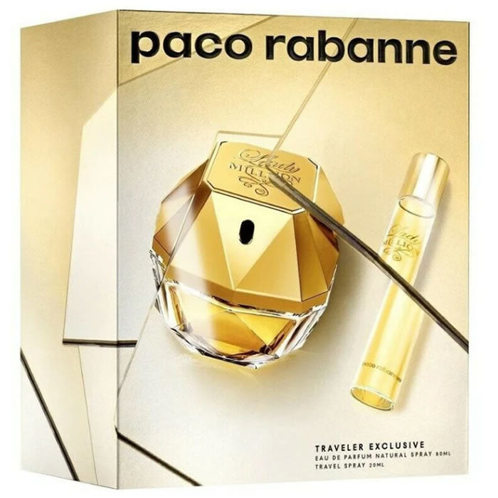 Paco Rabanne Lady Million 香水喷雾 80 毫升套装 2 件