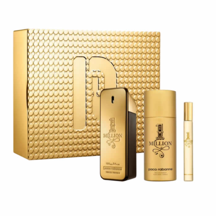 Paco Rabanne 1 Million Eau De Toilette Spray 100ml Set 3 bucăți