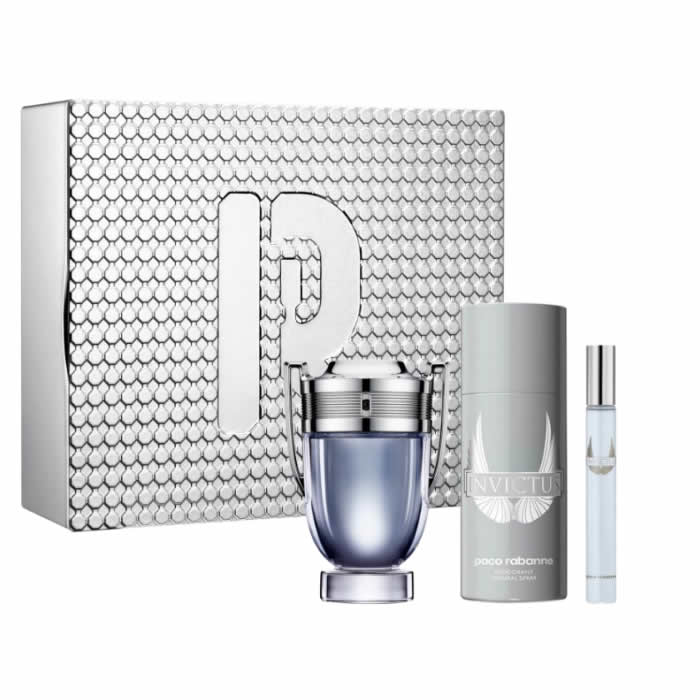 Paco Rabanne Invictus Eau De Toilette Spray Set 100ml 3 Piezas