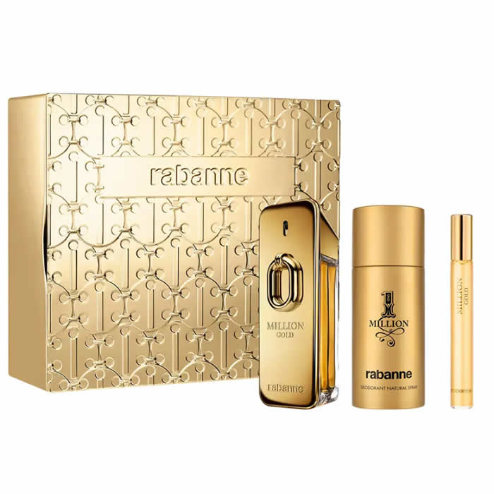 Rabanne Million Gold Eau de Parfum Intenso Spray 100ml Set 3 Piezas