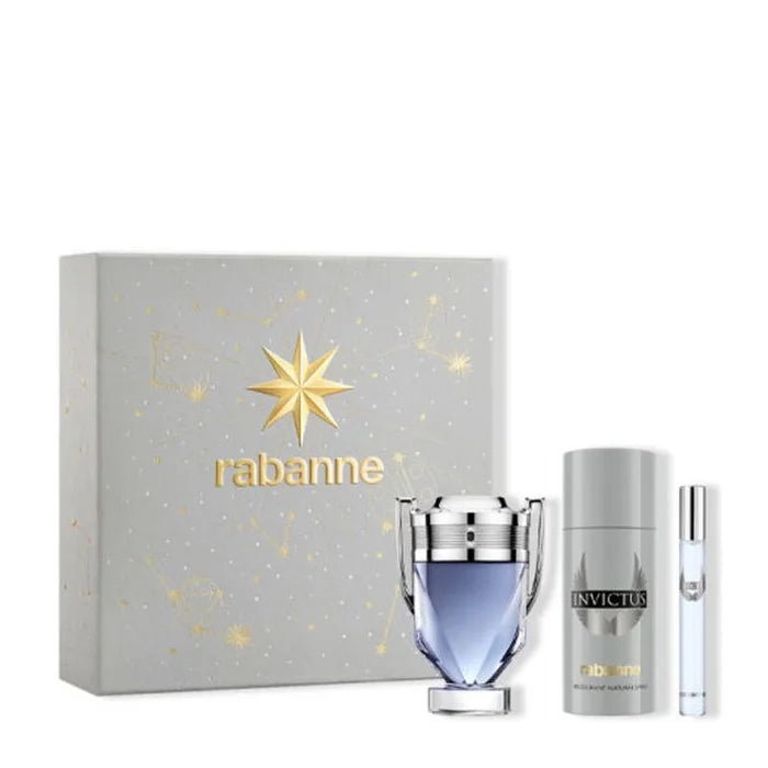 Rabanne Invictus Eau de Toilette Spray 100ml Sada 3 kusů 