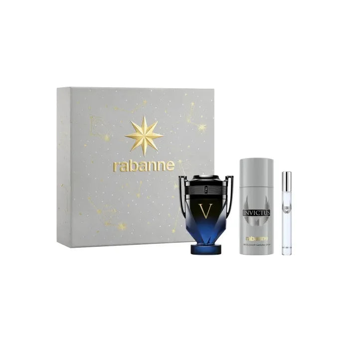 Rabanne Invictus Victory Elixir Eau De Perfume Spray 100ml Zestaw 3 sztuk 