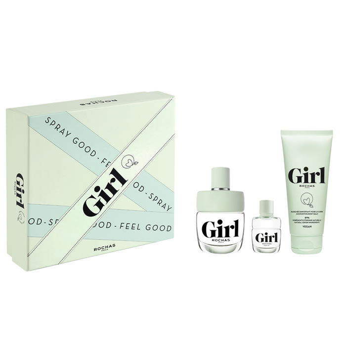 Rochas Girl Eau De Toilette Spray 100ml Conjunto 3 Peças