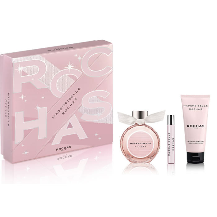 Rochas Mademoiselle Eau De Perfume Spray 90 ml Set 3 Piezas