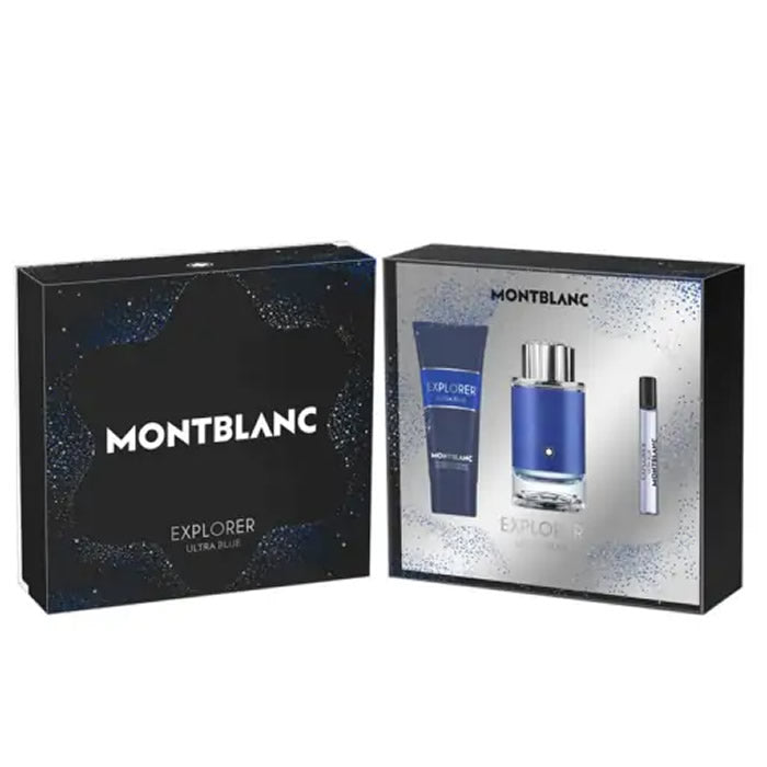 Montblanc Explorer Ultra Blue Eau De Parfum Spray Set 100 ml 3 buc